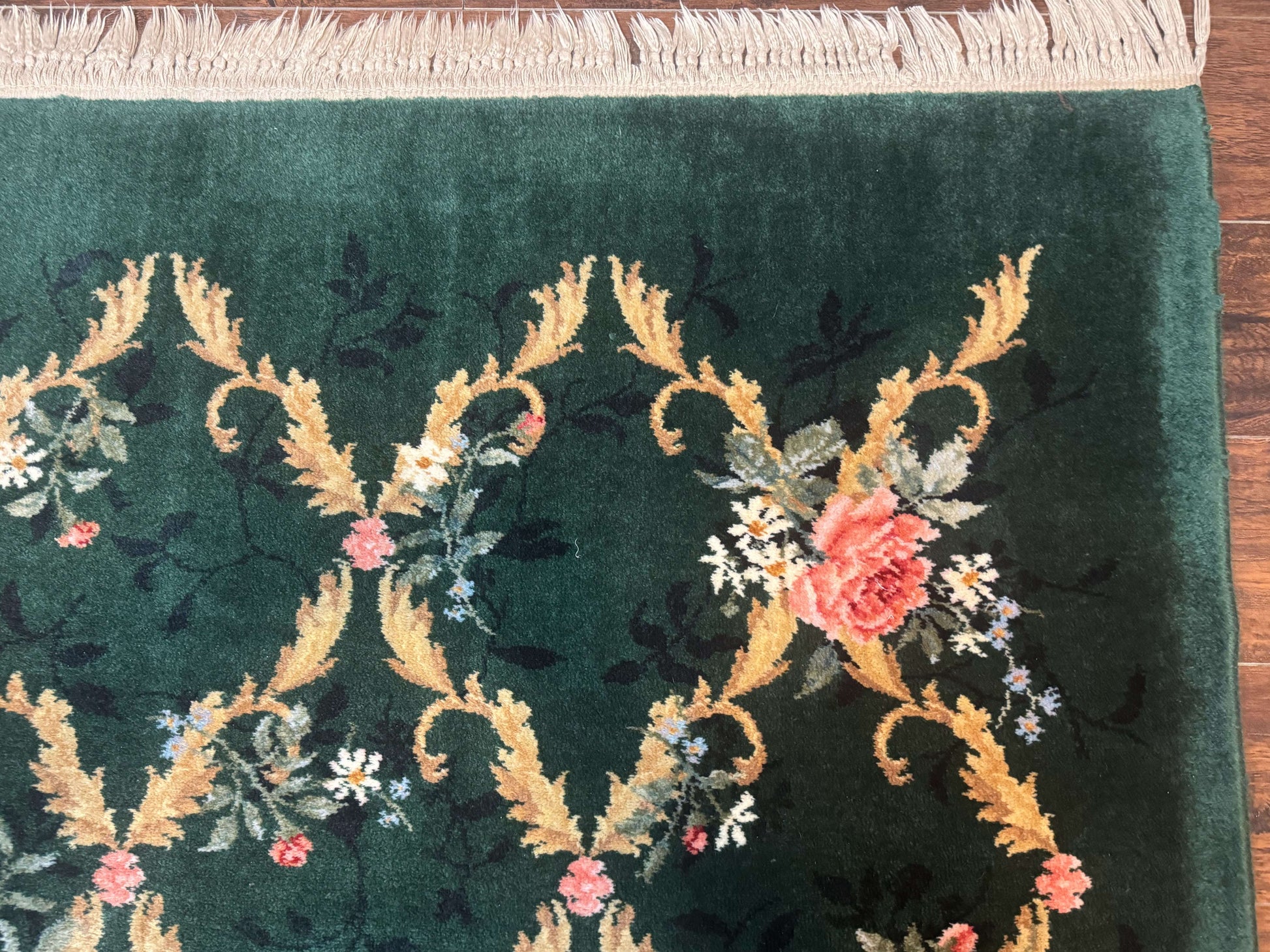 Karastan Garden of Eden Rug 8.8 x 11.8, Green Savonnerie 509/1733, Wool - Nuvé