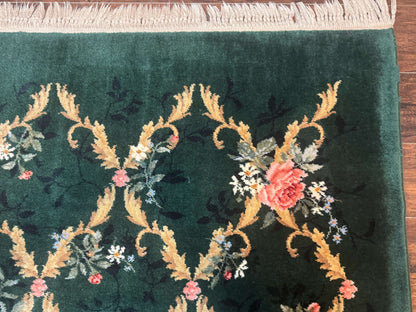 Karastan Garden of Eden Rug 8.8 x 11.8, Green Savonnerie 509/1733, Wool - Nuvé