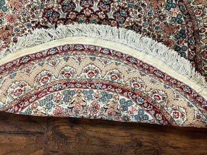 Round Silk Rug 3x3, Extremely Fine 580 KSPI, Sino Persian Round Handmade Carpet, Silk on Silk - Nuvé