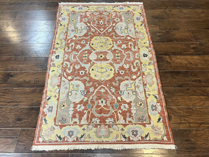 Turkish Flatweave Kilim Rug 4x6, Geometric Wool Handmade Carpet, Vintage - Nuvé