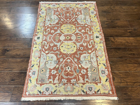 Turkish Flatweave Kilim Rug 4x6, Geometric Wool Handmade Carpet, Vintage - Nuvé