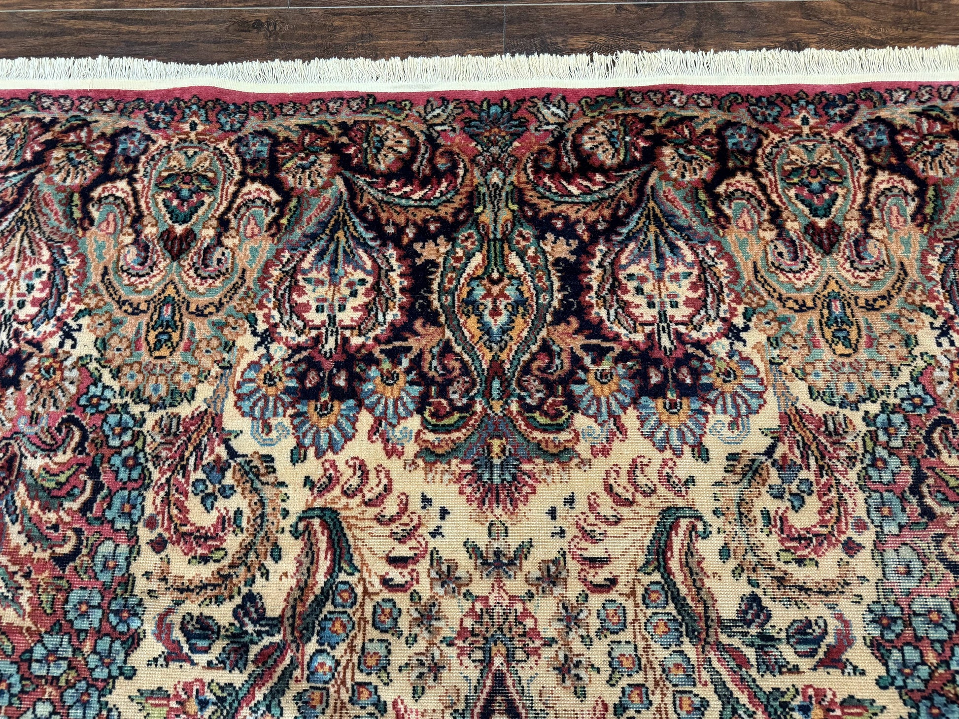 Antique Karastan Kirman Rug 8.8 x 12, Imperial Karastan #1427, Ivory Kirman - Nuvé