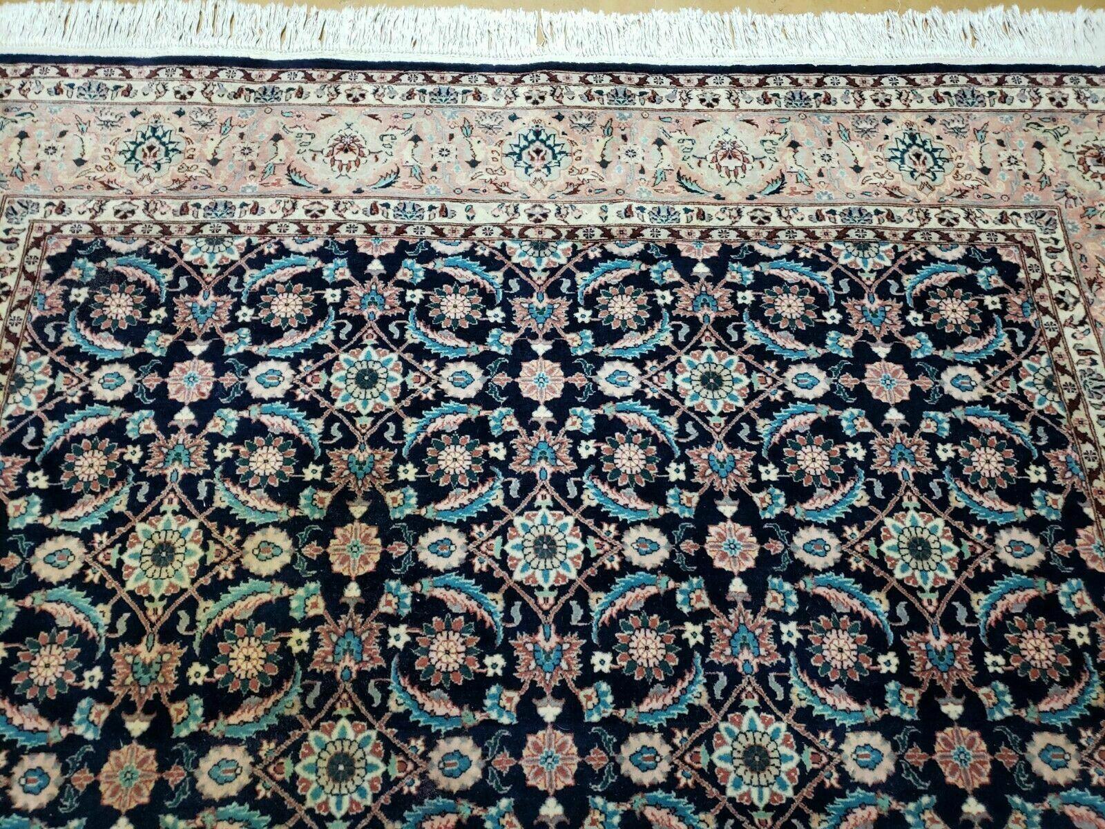 6' X 6' Gorgeous Handmade India Floral Oriental Wool Rug Square Blue Carpet Wow - Nuvé