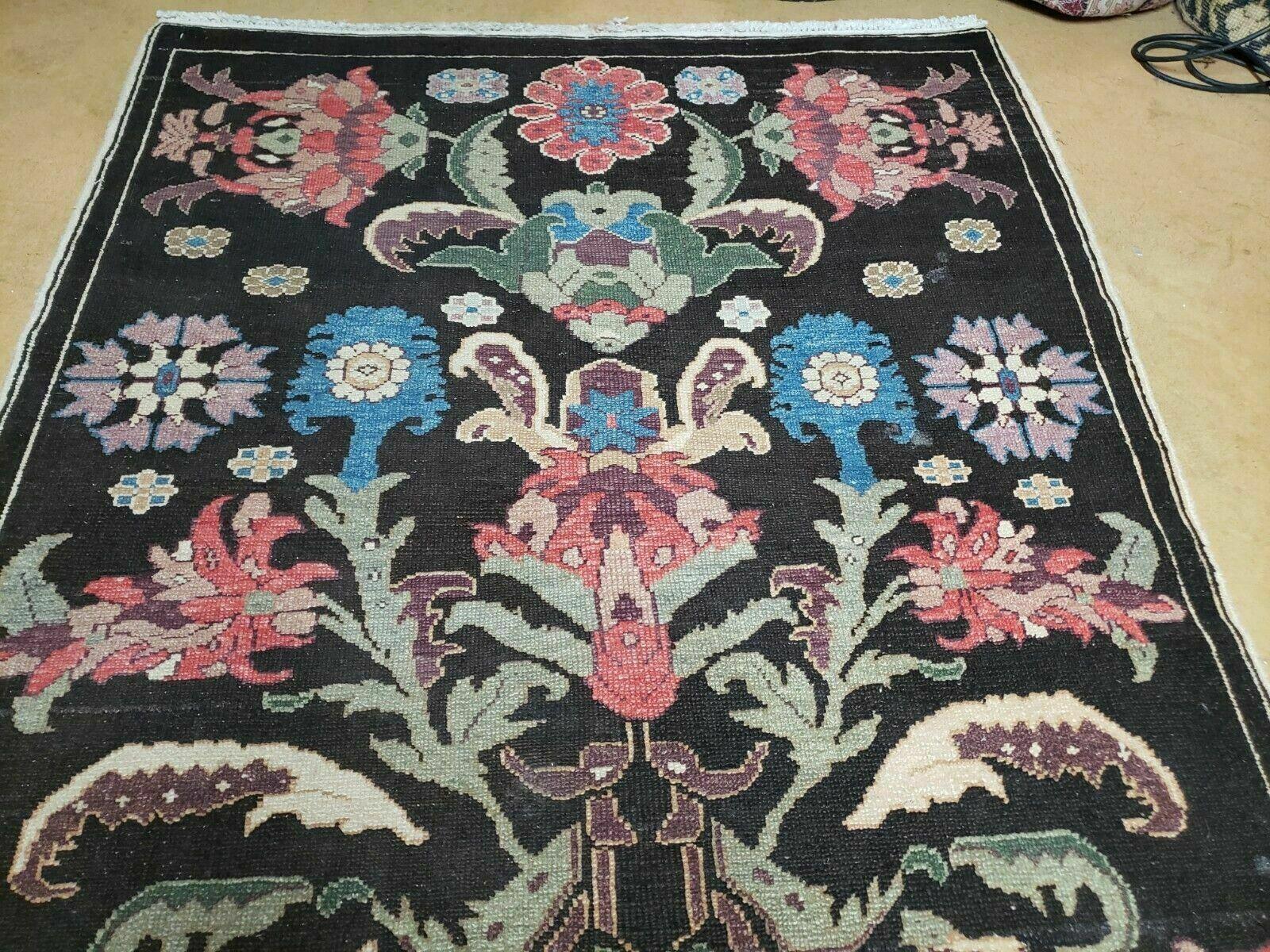 4' 5" X 16' 1" Antique Karabagh Caucasian Rug Handmade Wool Carpet Organic Dye - Nuvé