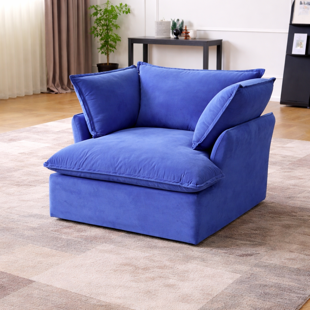Sabi Modular Boucle Cloud Sofa - Blue - Single Seater Sofa - Nuvé