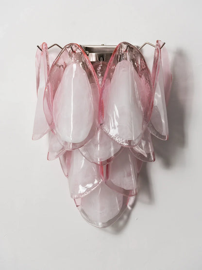 Pink Lotus Textured Glass Wall Sconce