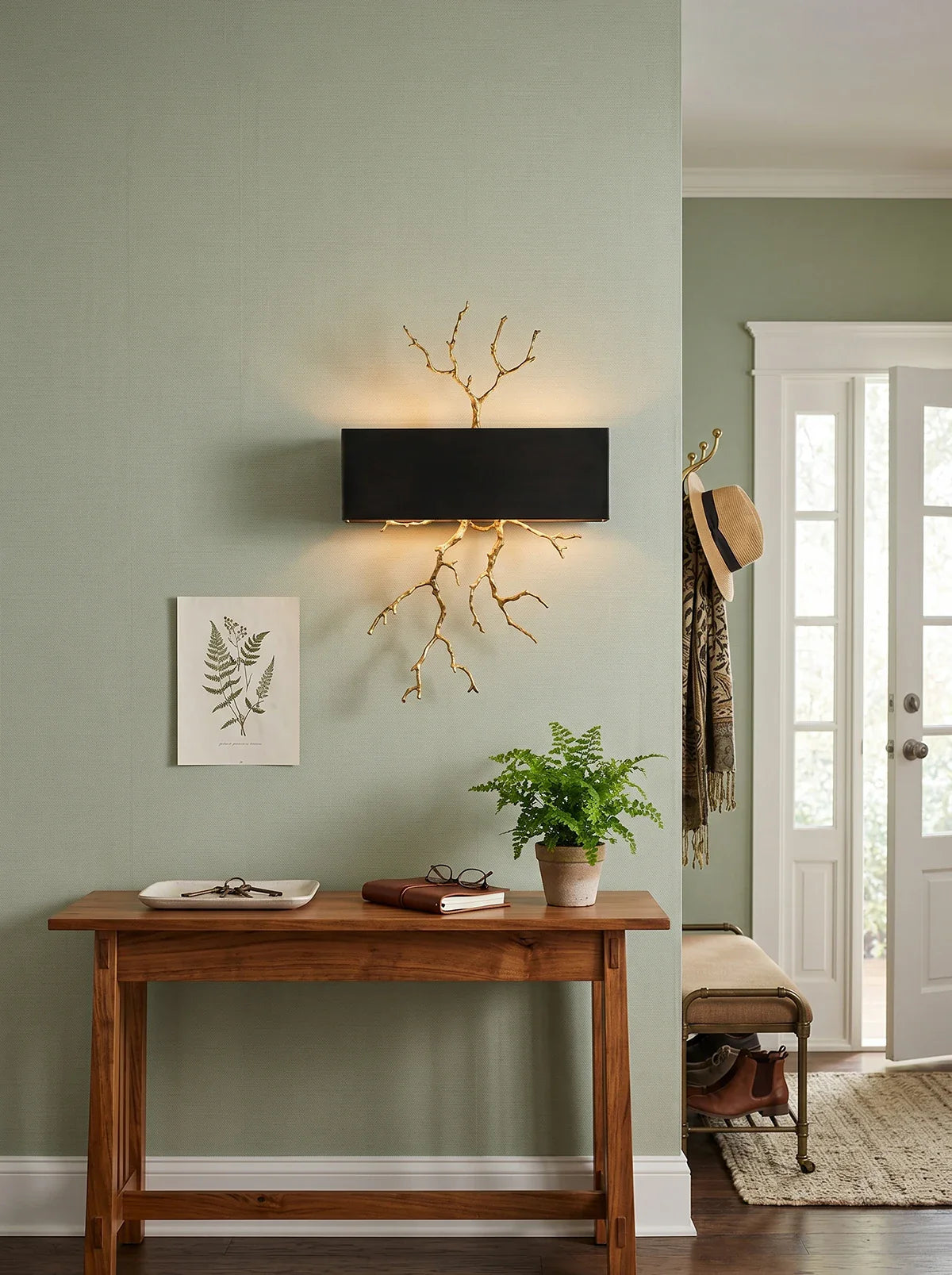 Brass Branch Wall Lamp