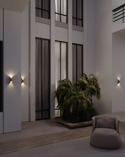 Briar outdoor wall lamp by Residence Supply, black metal fixture with clear glass shade, mounted on exterior wall for outdoor lighting.