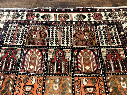 Persian Bakhtiari Tribal Rug 7x10, Panel Design, Semi Antique - Nuvé