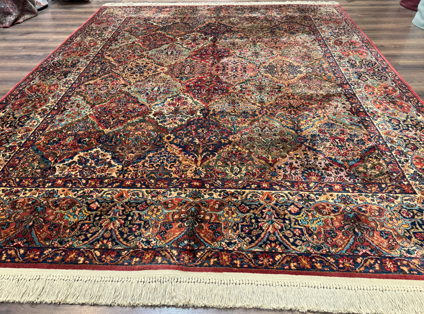 Karastan Rug 8.8 x 10.6, Multicolor Panel Kirman Rug #717, Wool - Nuvé