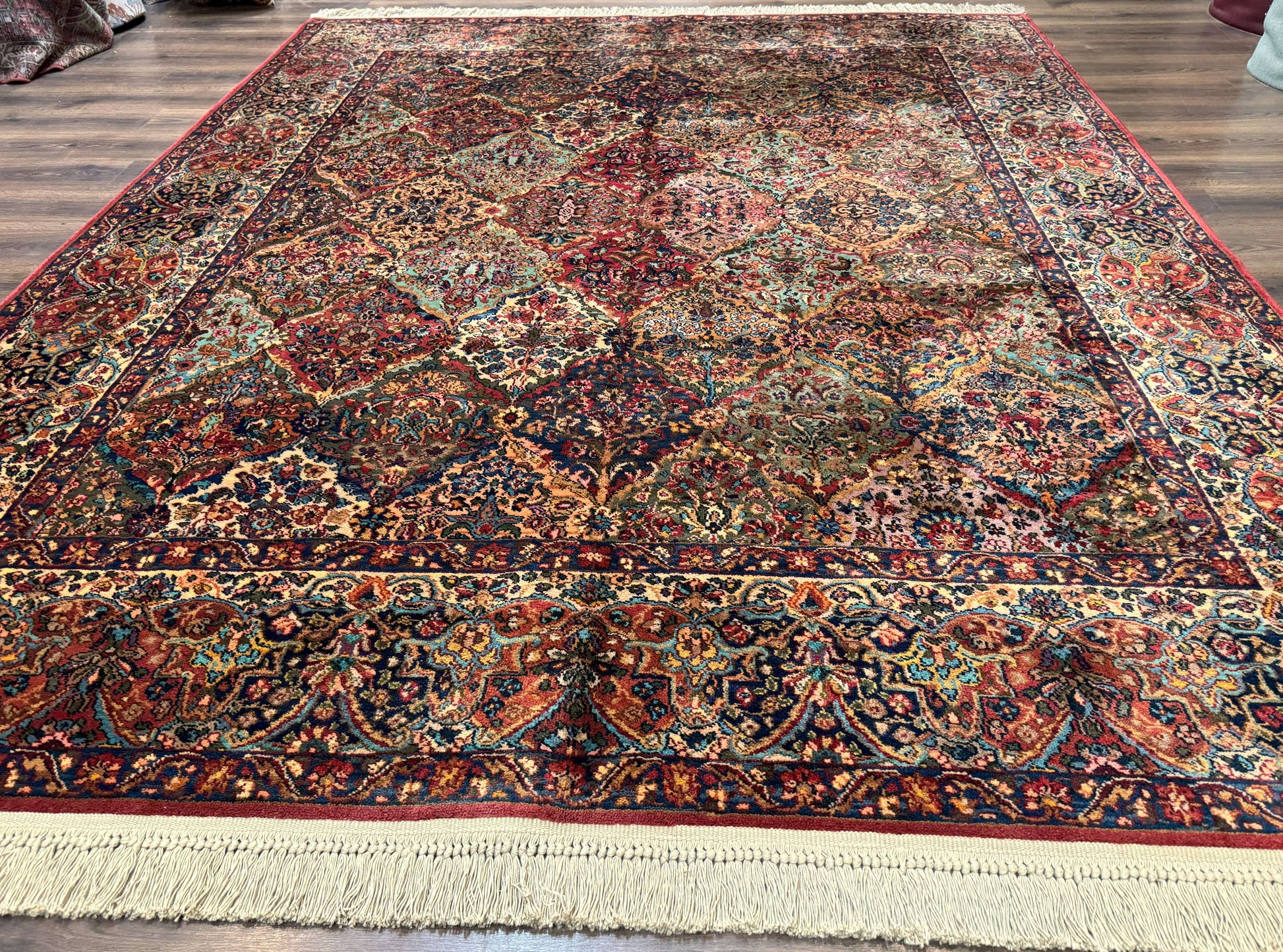 Karastan Rug 8.8 x 10.6, Multicolor Panel Kirman Rug #717, Wool - Nuvé