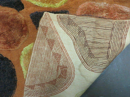 4' X 6' Modern Handmade Hooked Rug Wool Abstract Nice - Nuvé