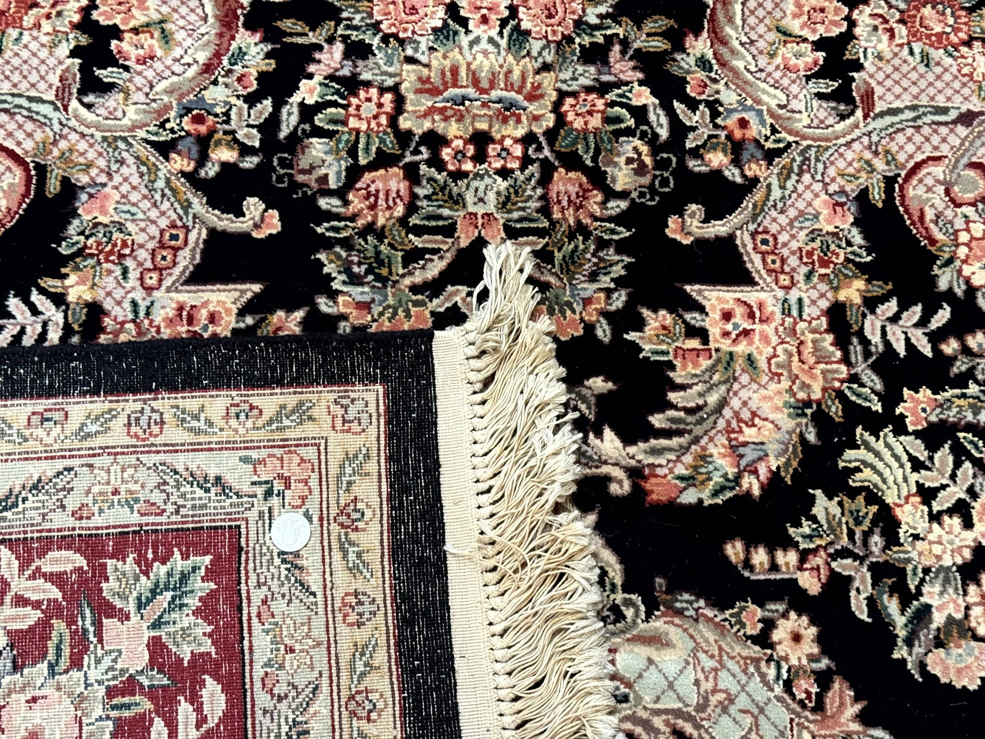 Sino Persian Rug 9x12, Black, Floral Bouquets - Nuvé