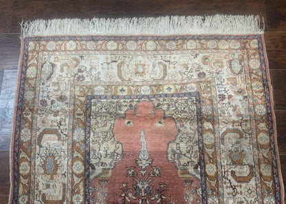 Silk Indian Kayseri Rug 4x6, Haji Jalili Design, Vintage Rug - Nuvé