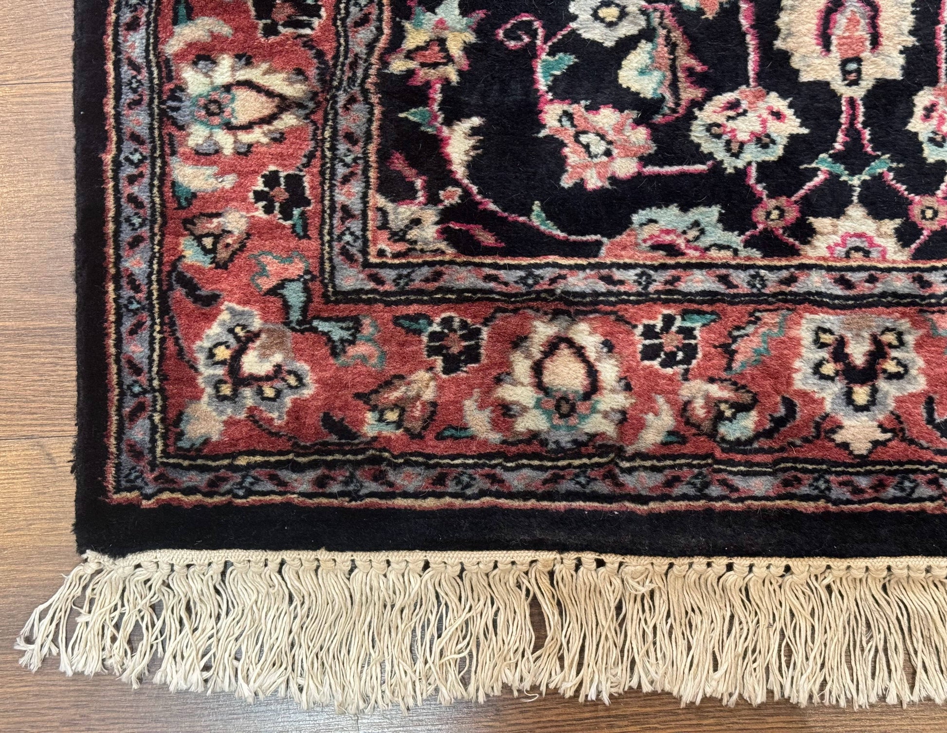 Pak Persian Runner Rug 2.8 x 10, Dark Blue, Floral Allover, Wool - Nuvé