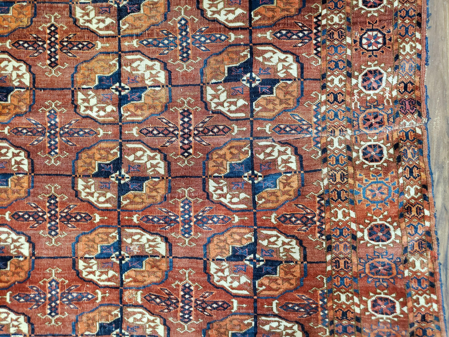 4x7 Antique Yamud Rug Russian Rug Turkoman Rug Fine Weave Rug - Nuvé