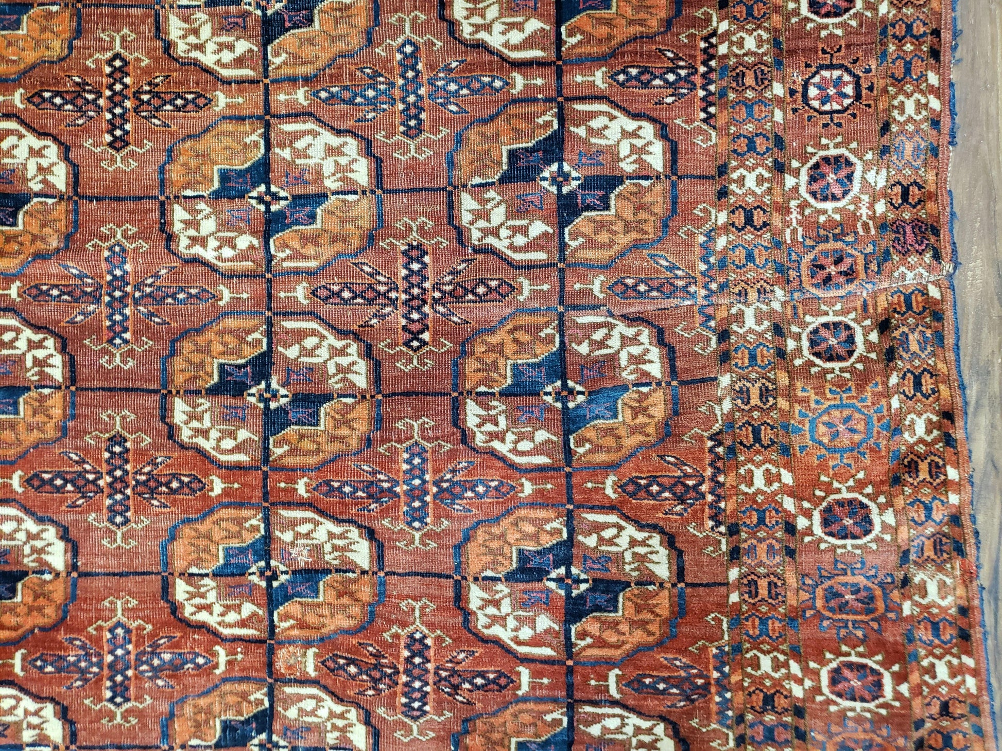 4x7 Antique Yamud Rug Russian Rug Turkoman Rug Fine Weave Rug - Nuvé