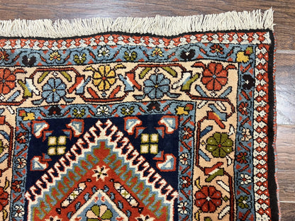 Persian Tribal Runner Rug 2.9 x 14, Colorful Rare Antique Persian Shiraz Yalameh Geometric Carpet for Hallway, 14ft Runner, Handmade, Wool, Red - Nuvé