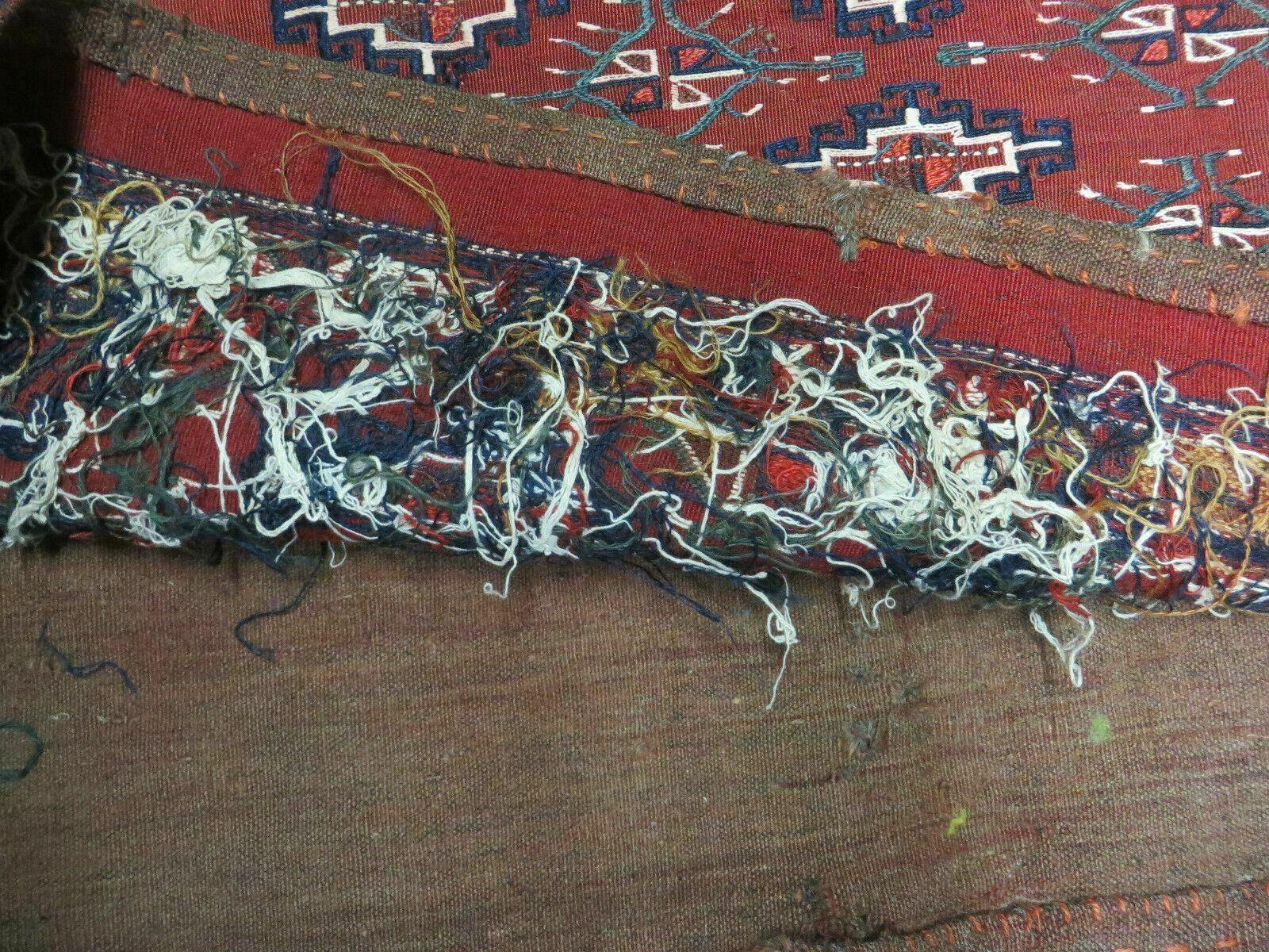 45" X 32" Antique Handmade Bokhara Turkoman Yomud Chuval Wool Rug Soumak NICE - Nuvé