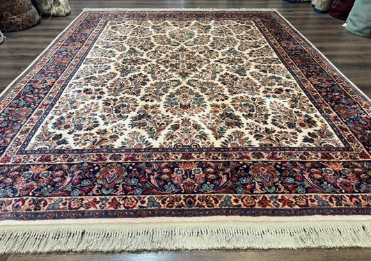 Karastan Rug 8.8 x 10.6 Ivory Sarouk #700/760, Wool Discontinued Original 700 Series - Nuvé