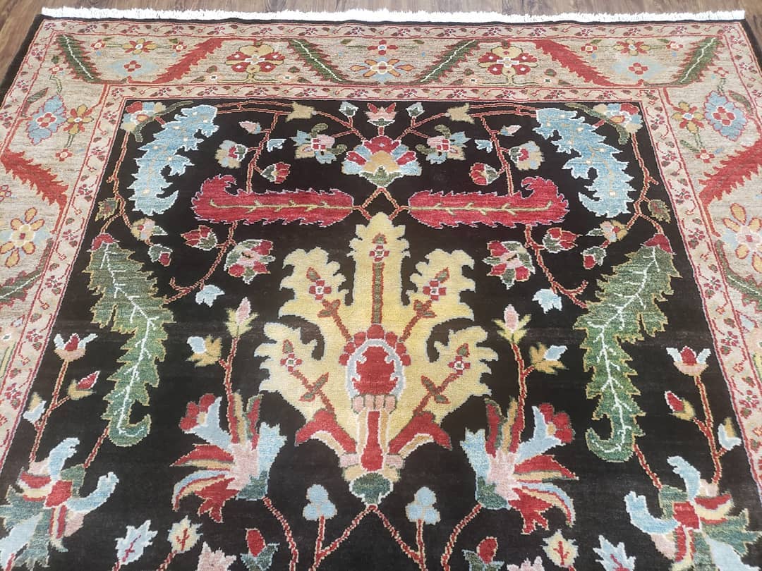 Peshawar Rug, 6x9 Rug, Hand Knotted Wool Area Rug, Black and Silver Rug, Unique Oriental Carpet, Handmade, Medium Sized Rug, Persian Rug - Nuvé