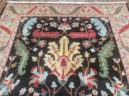 Peshawar Rug, 6x9 Rug, Hand Knotted Wool Area Rug, Black and Silver Rug, Unique Oriental Carpet, Handmade, Medium Sized Rug, Persian Rug - Nuvé