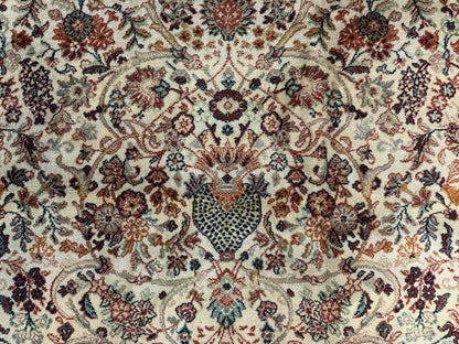 Antique Persian Rug 5x7, Allover Floral with Vases, Beige and Red, Belgian Power Loomed Rug, Vintage - Nuvé