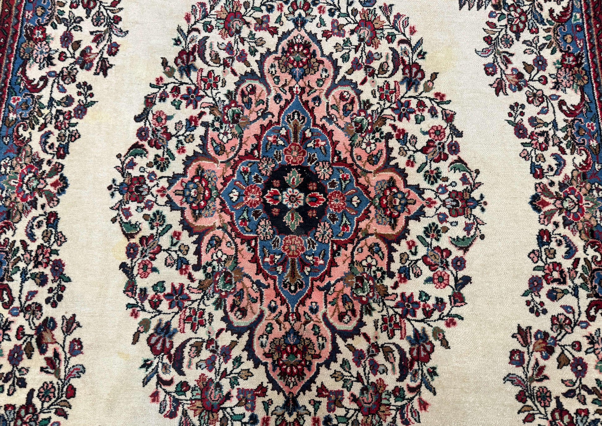 Palace Size Persian Rug 10 x 21 ft, Antique Hamadan Bibikabad Carpet, Handmade Antique Wool Oversized Rug, Ivory, Semi Open Field - Nuvé