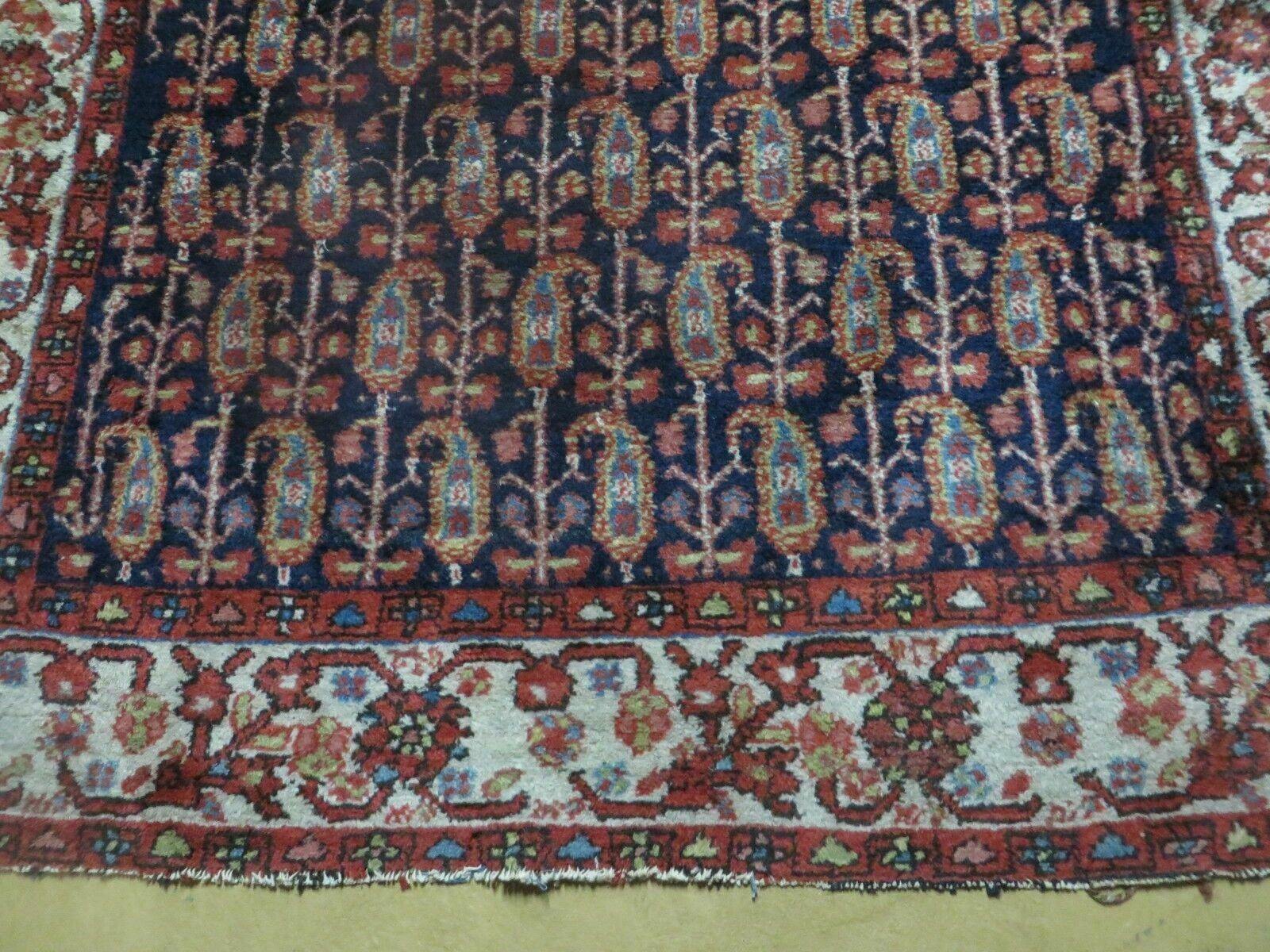 4' X 6' Antique Handmade Turkish Sivas Wool Rug Vegetable Organic Dye Nice Blue - Nuvé