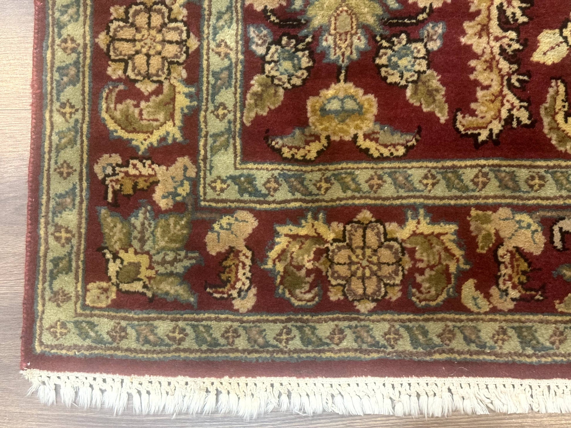 Indo Persian Mahal Rug 4x6, Floral Allover Pattern, Maroon - Nuvé