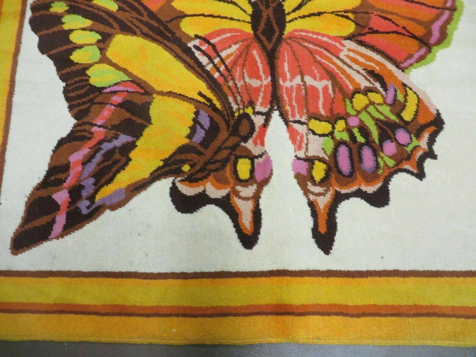 4' X 6' Tartare Modern Hand Knotted Spainsh Wool Rug Butterfly Getting Wings Nice - Nuvé