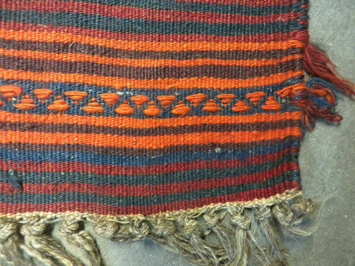 5' X 10' Antique Turkish Kilim Handmade Flat Weave Wool Rug Red Colorful Veg Dye Bohemian Boho Chic Tribal Style And Design