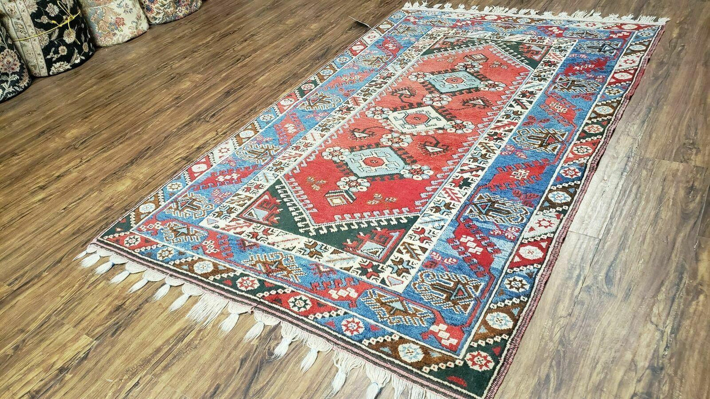4' X 6' Handmade Turkish Super Kazak Shirvan Wool Rug Colorful - Nuvé