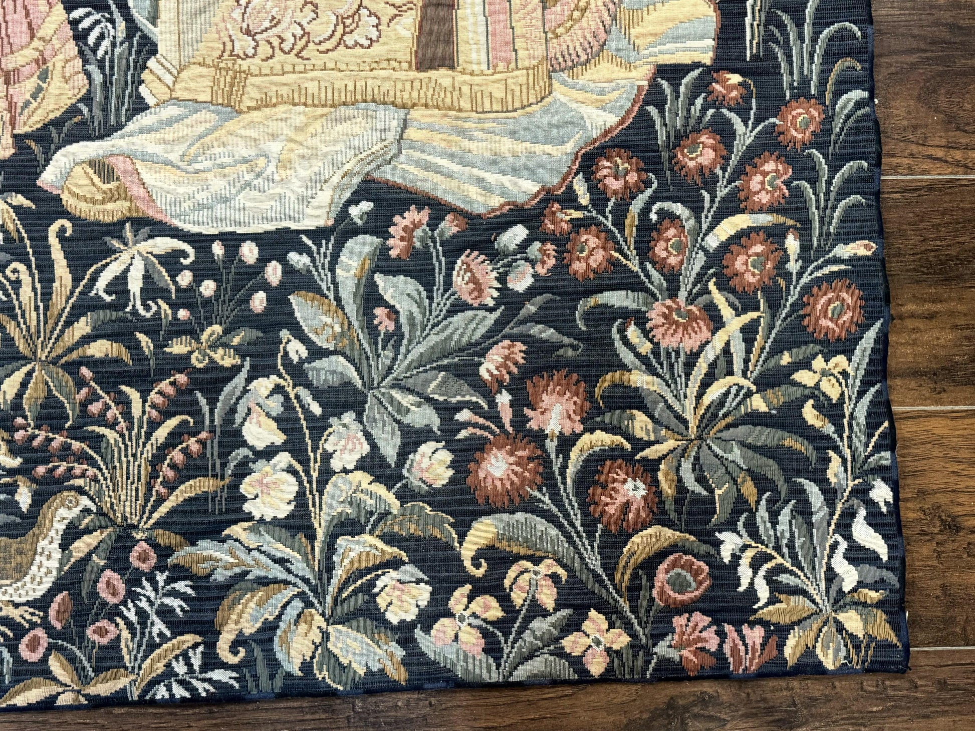 Vintage Belgium Tapestry 4x5, The Concet Musicians, Green - Nuvé