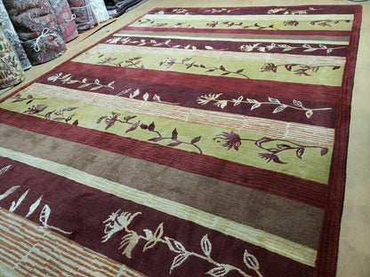 8' X 11' Tibetan Nepal Art Deco Hand Knotted Wool Rug Modern Contemporary Nice - Nuvé