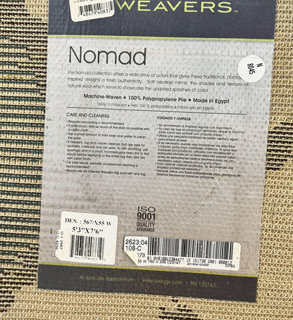 Panel Design Rug 5 x 7.6, Ivory/Beige & Multicolor - Nuvé