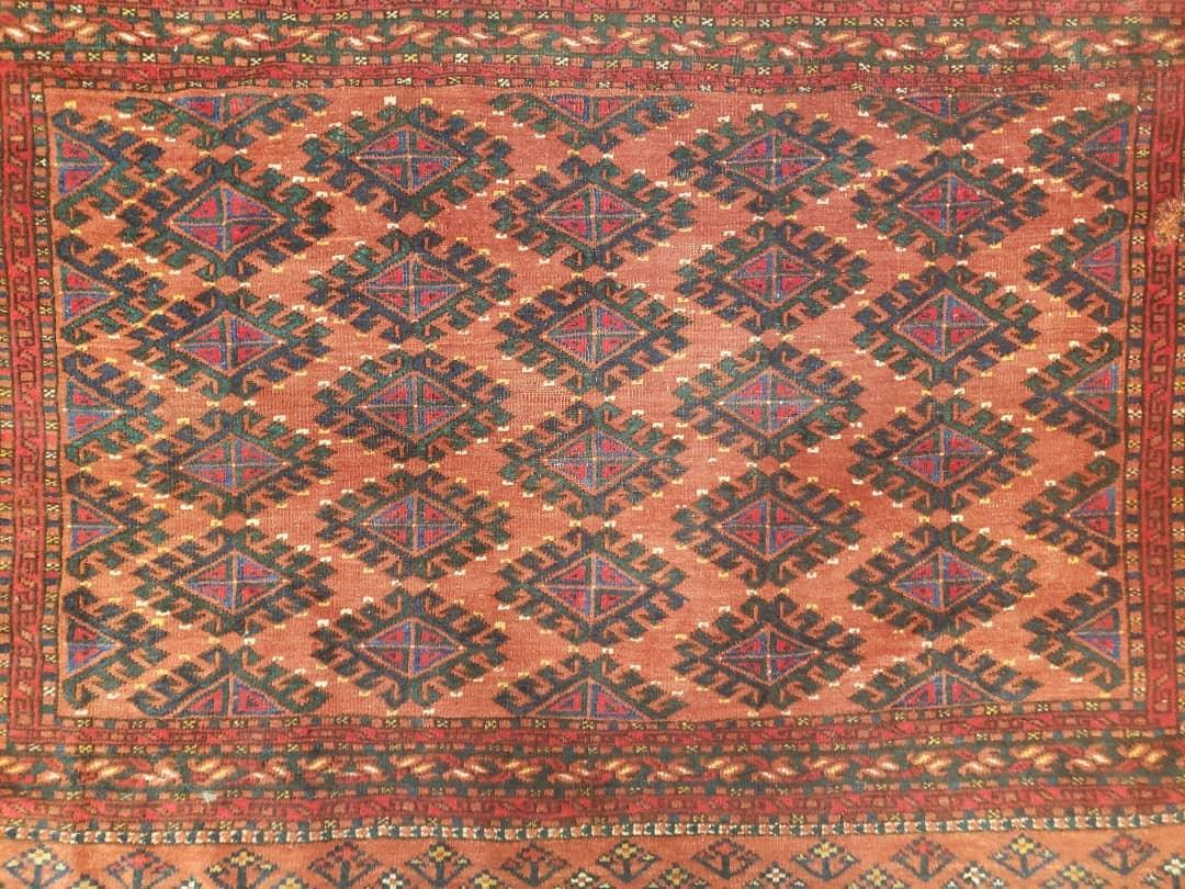 Antique Turkoman Rug 3'4" x 5', Collecticble Yamud Oriental Rug, Seat Pillow Cushion Cover, Tribal Mat, Wool Red Hand-Knotted Mafresh Carpet - Nuvé