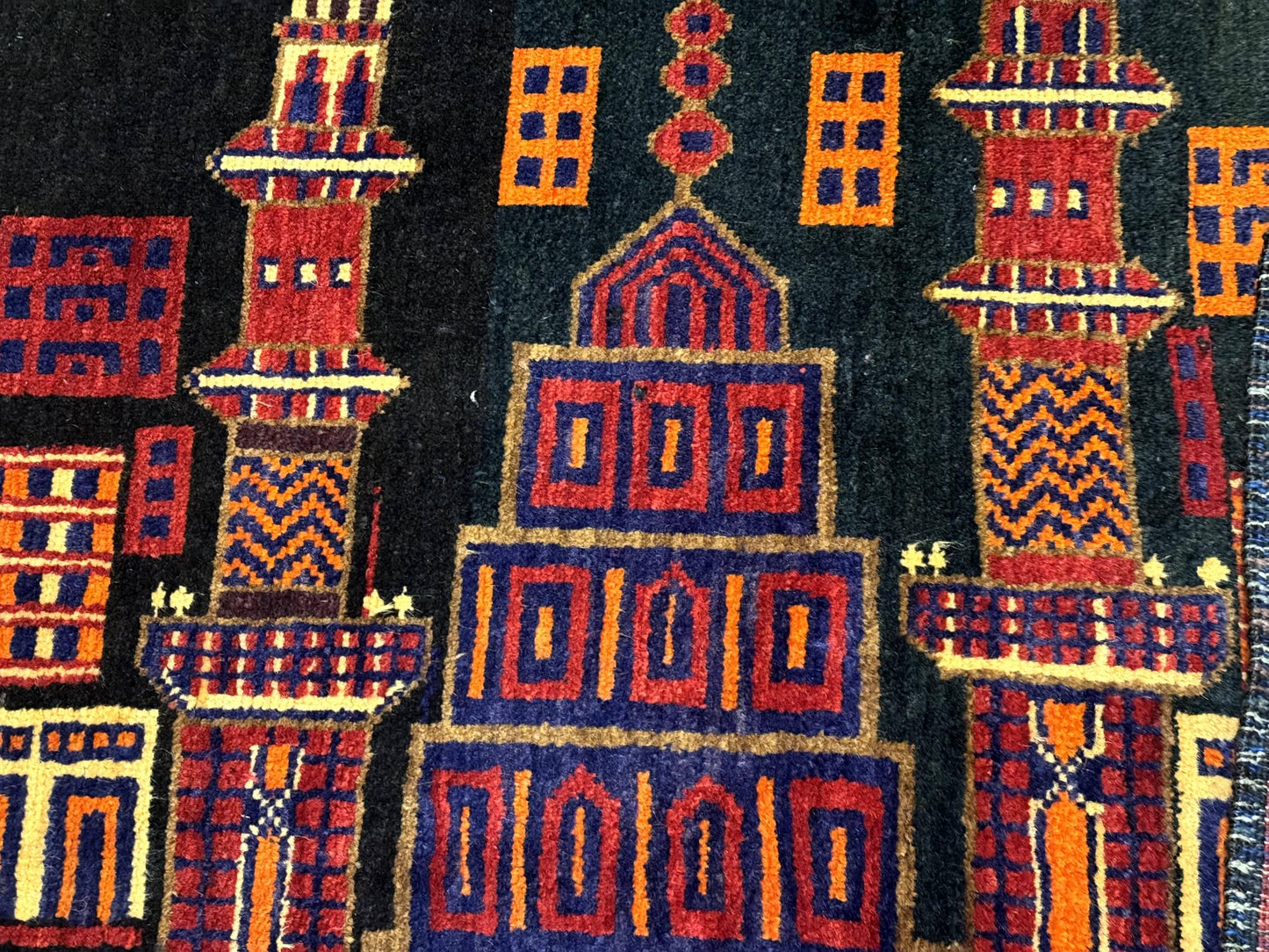 Balouch Rug 3x5, City Pictorial, Afghan Rug - Nuvé