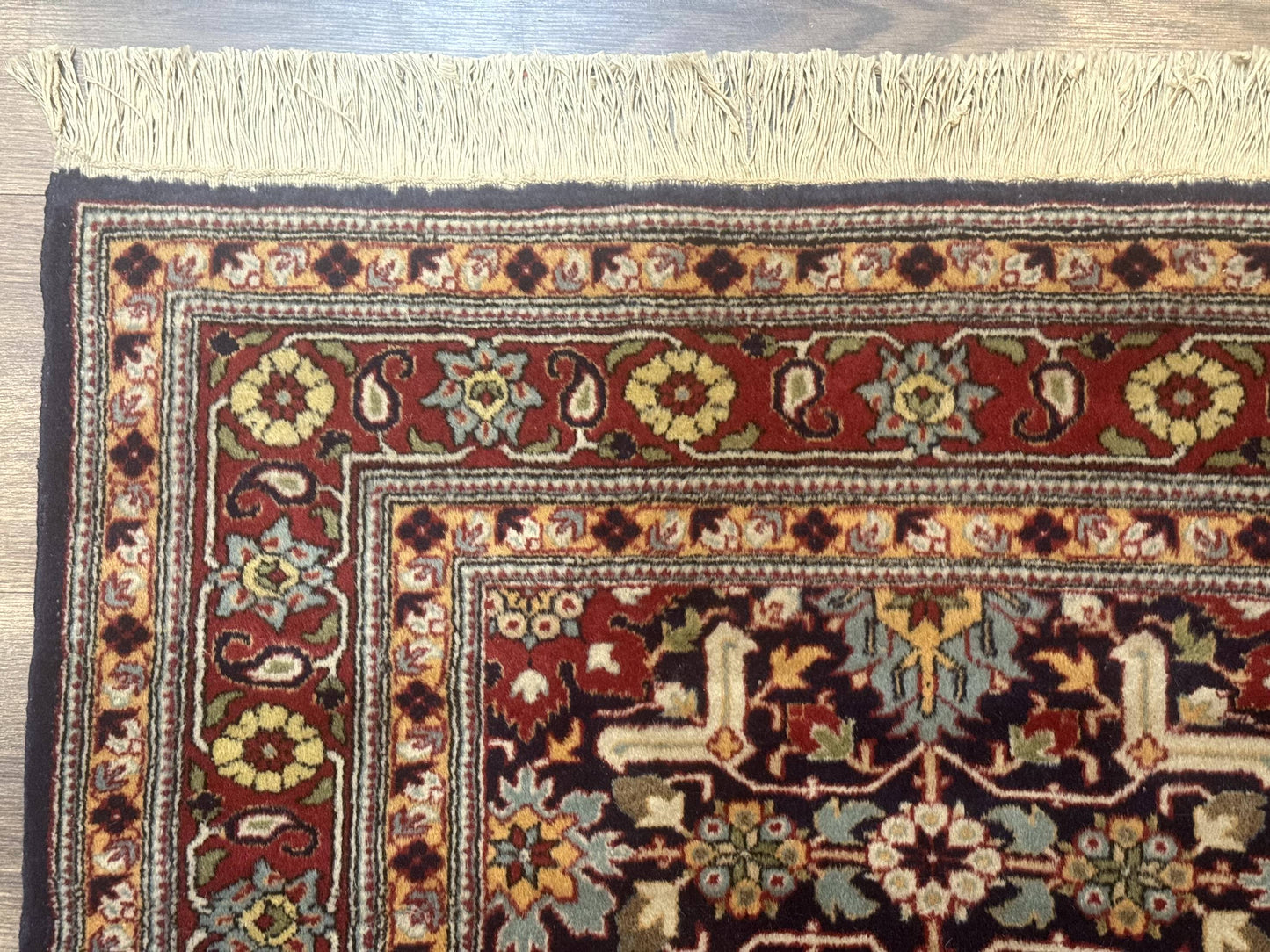Turkish Hereke Rug 3x5, Navy Blue and Red, Fine 210 KPSI - Nuvé
