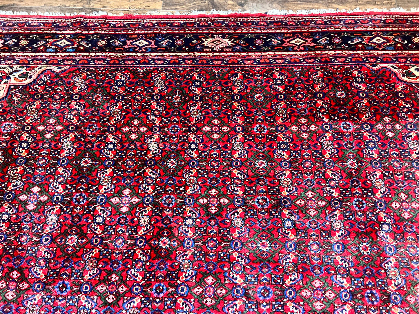 Large Persian Tribal Rug 11x17, Palace Sized Wool Handmade Vintage Carpet, Oversized Hand Knotted Rug, Red, Hamadan Dargazin Rug - Nuvé