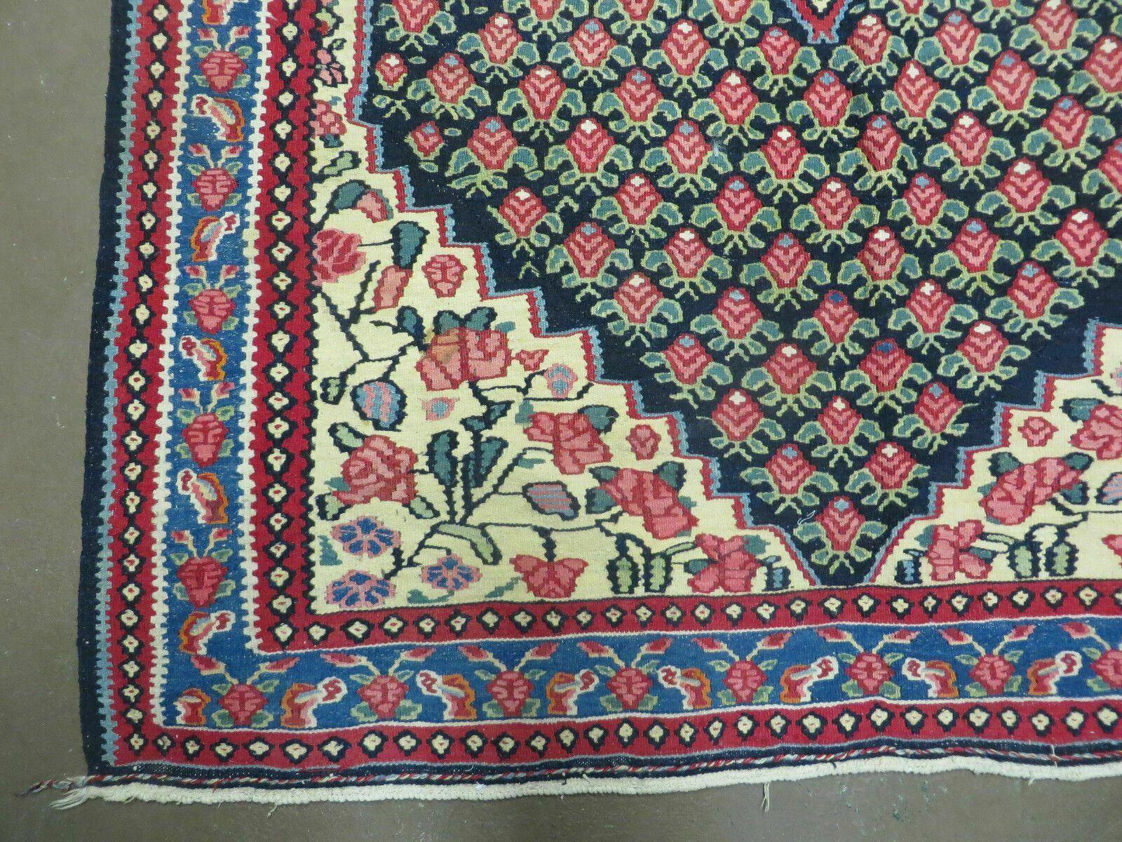 4' X 6' Vintage Handmade Turkish Flat weave Rug Tribal - Nuvé