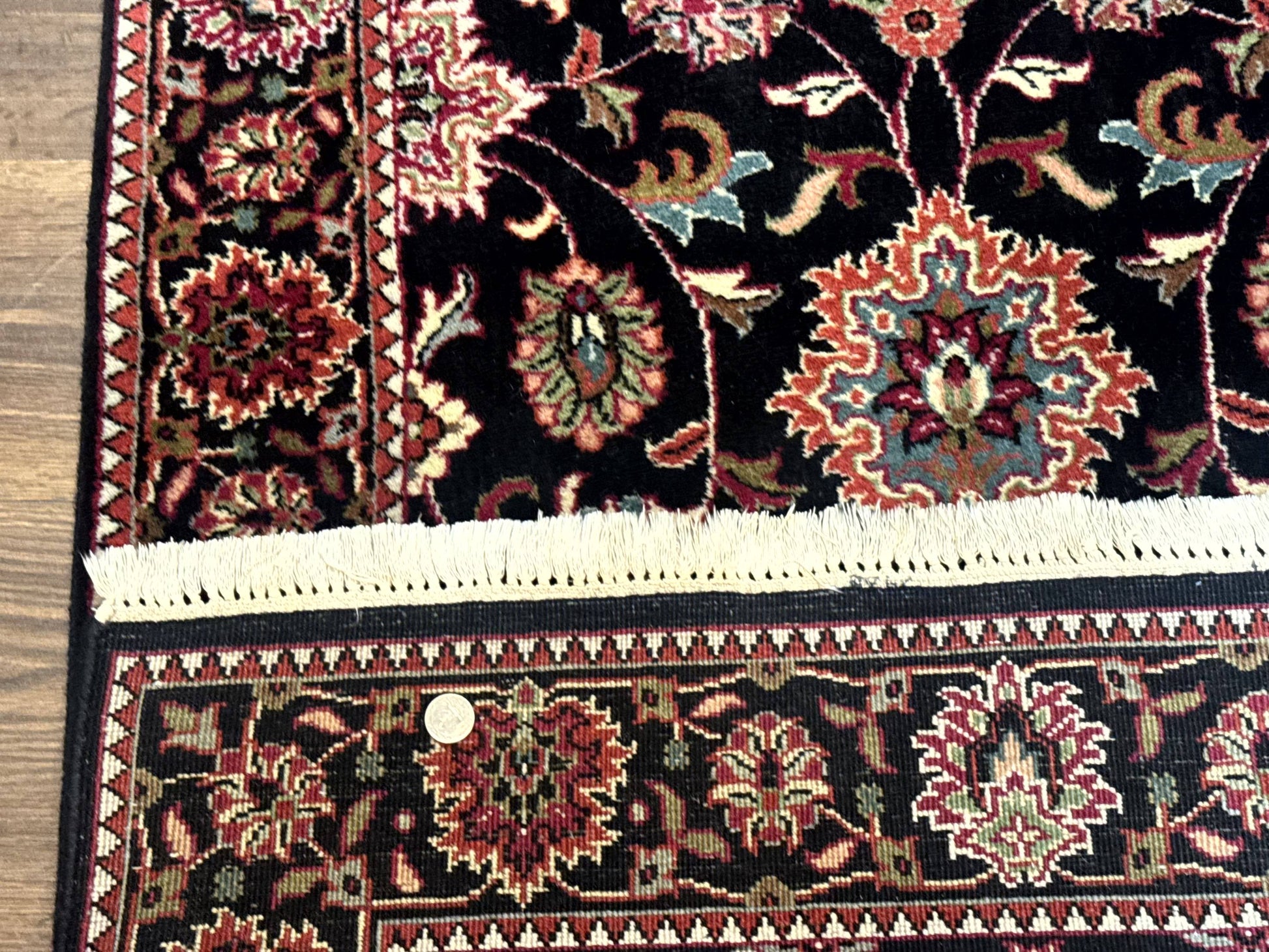 Indo Persian Sarouk Rug 3x5, Black Traditional Oriental Carpet - Nuvé