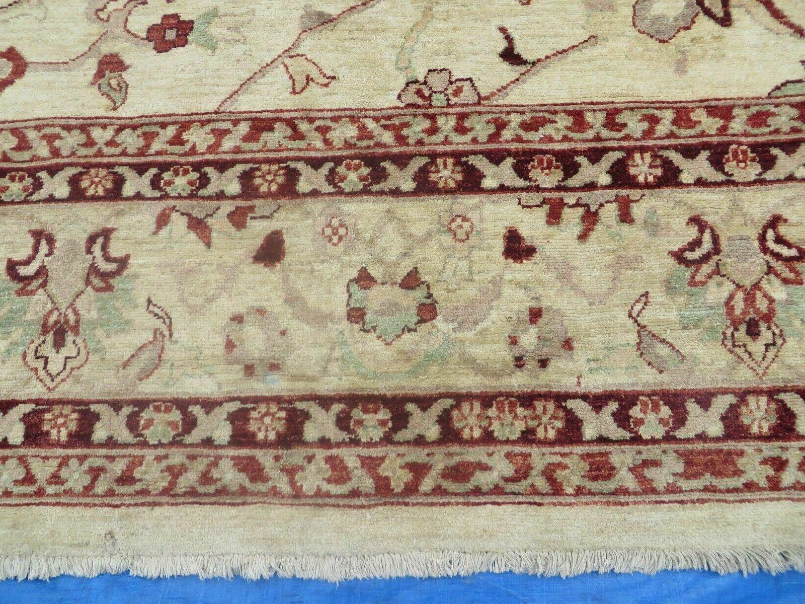 10' X 14' Vintage Hand Knotted Made Indian Agra Wool Rug Vegetable Dyes - Nuvé