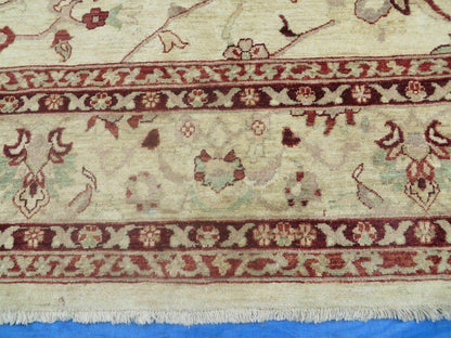 10' X 14' Vintage Hand Knotted Made Indian Agra Wool Rug Vegetable Dyes - Nuvé