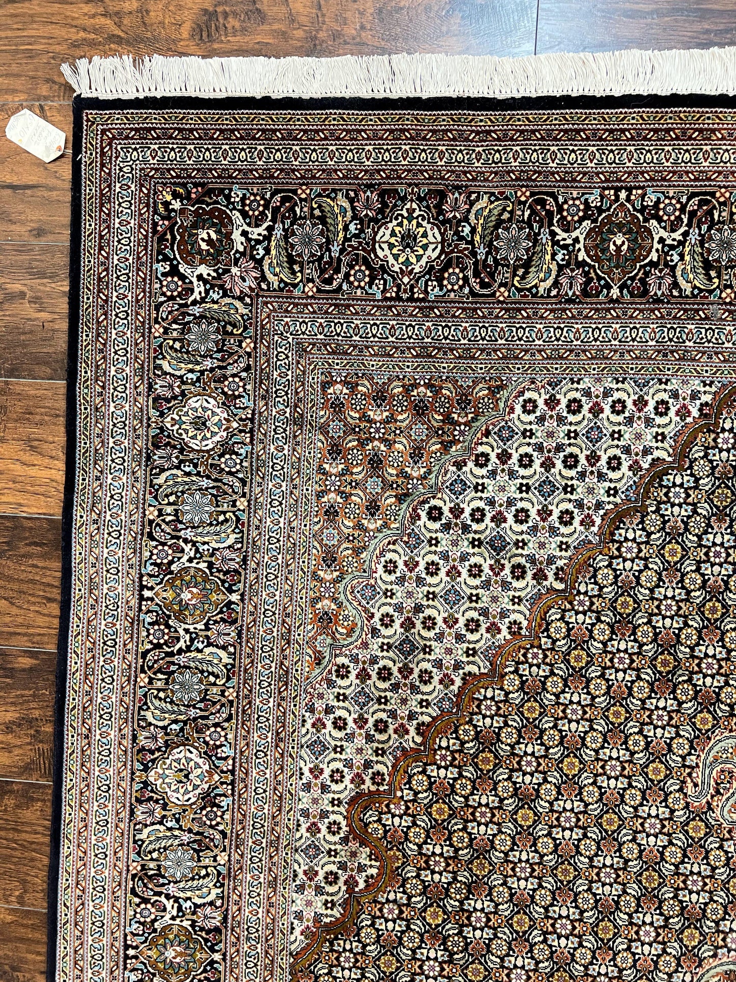 Wonderful Persian Tabriz Rug 7x10 ft, Very Fine 50 Raj 350 KPSI Oriental Carpet, Herati Mahi Pattern, Authentic Hand Knotted Handmade Wool Vintage - Nuvé