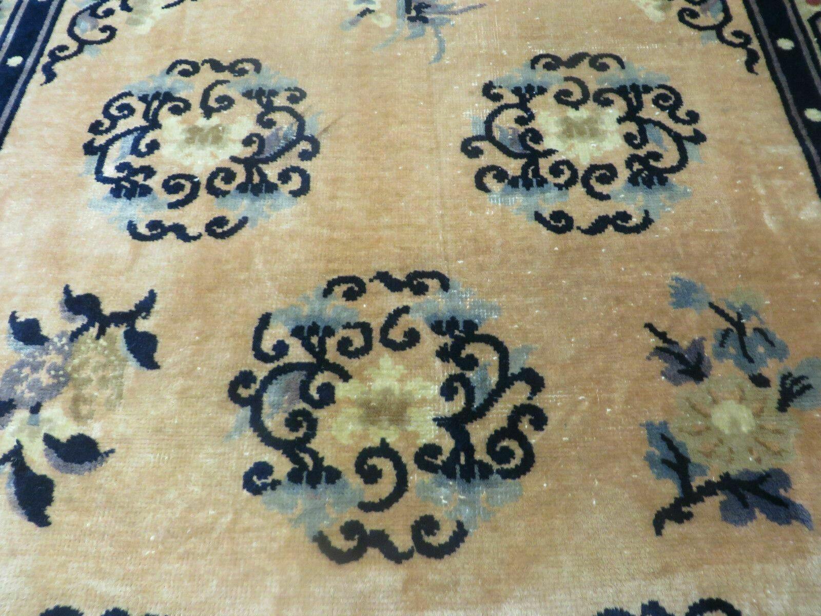 4' X 6' Antique Handmade Fine Knotted Peking Chinese Wool Rug Amiri Salmon - Nuvé