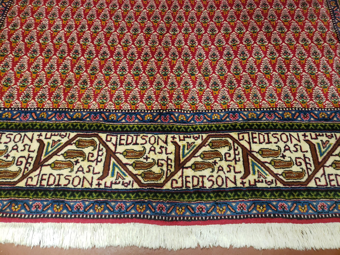 6x9 Finely Woven Turkish Tribal Rug, Boteh/Paisley Pattern, Red & Beige Area Rug, Vintage Wool Carpet, Entryway Rug, Hand-Knotted Foyer Rug - Nuvé