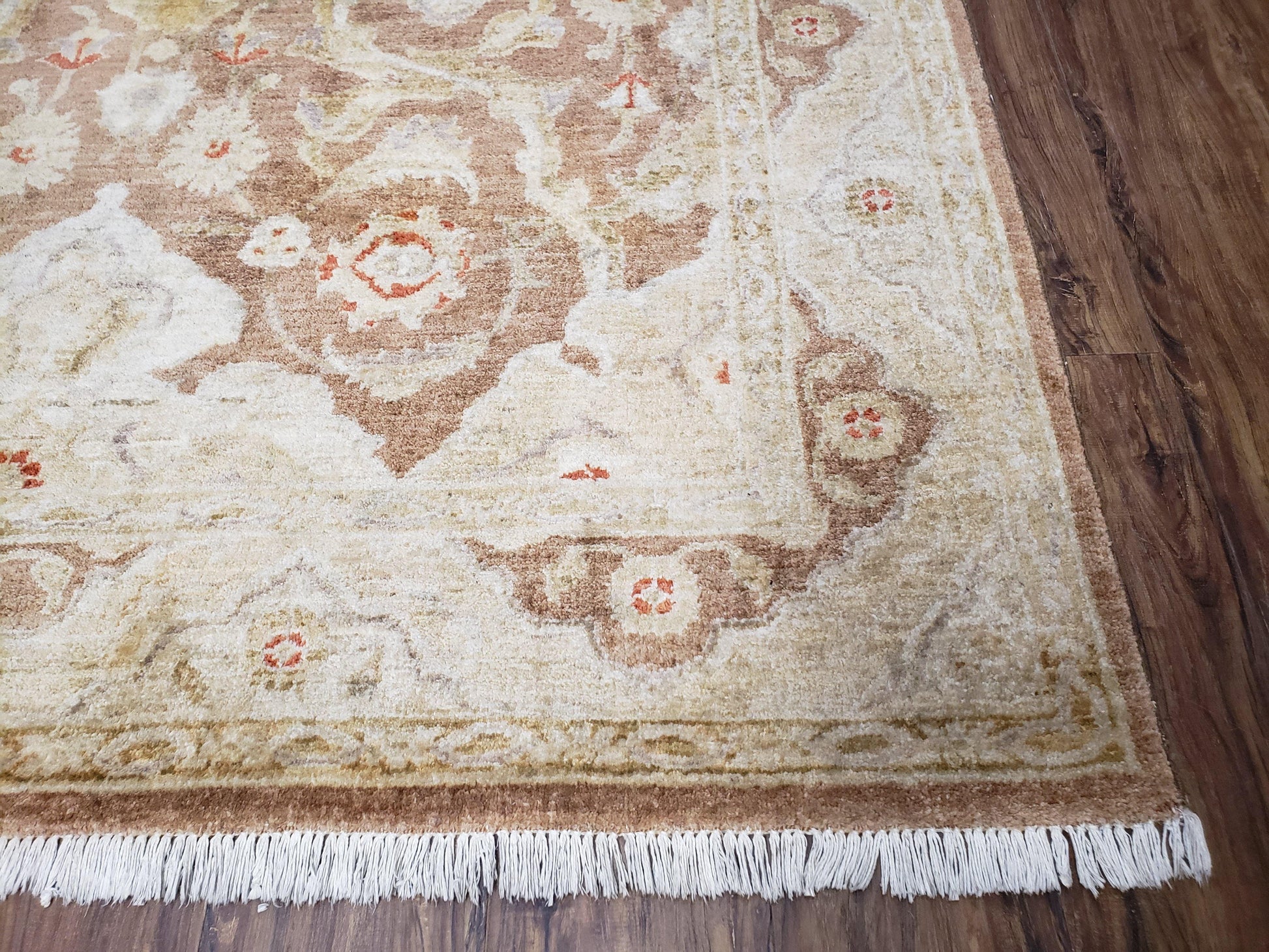 6x9 Pakistani Peshawar Rug, Handmade Wool Carpet, Soft Neutral Colors Rug, Vintage Rug for Modern Home - Nuvé