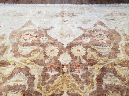 6x9 Pakistani Peshawar Rug, Handmade Wool Carpet, Soft Neutral Colors Rug, Vintage Rug for Modern Home - Nuvé
