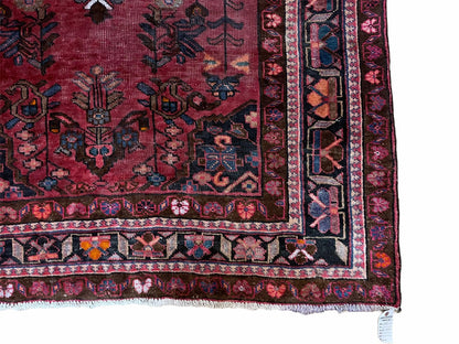 5.5 X 10 Handmade Wool Tribal Gallery Rug Wide Runner Corridor Rug Floral Red